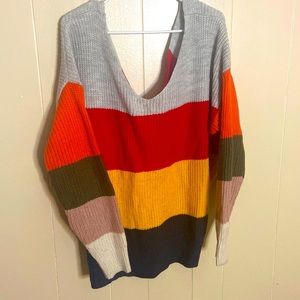Striped multi-color Fashion Nova halter sweater